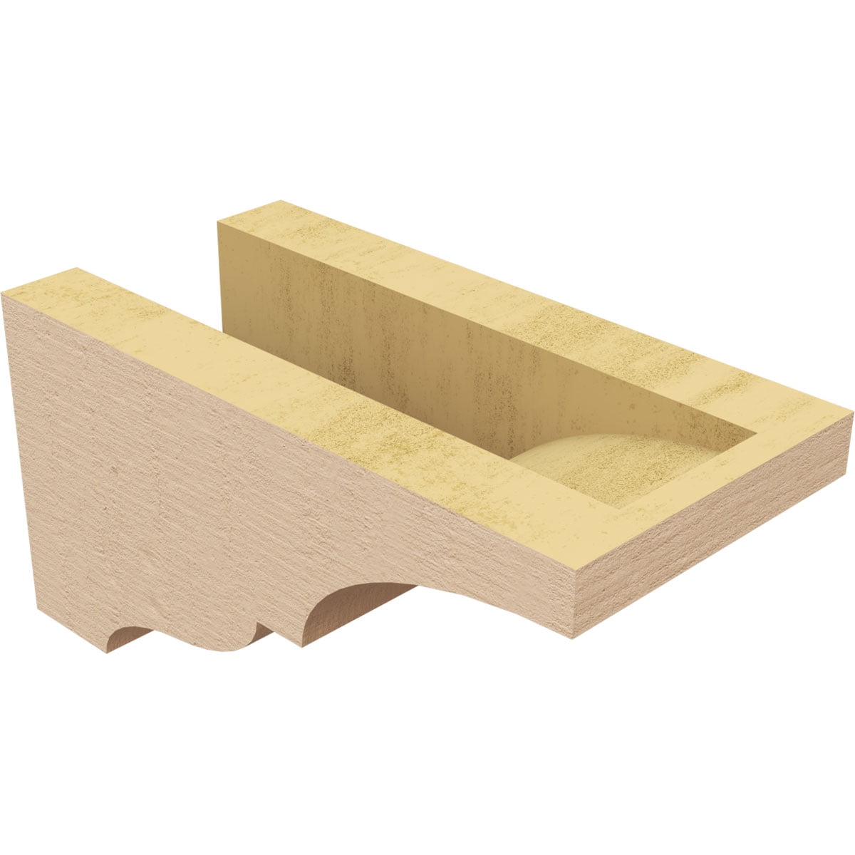 4"W x 8"D x 4"H Wide Asheboro Rough Cedar Woodgrain TimberThane Corbel, Primed Tan