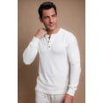 thumbnail image 3 of Men's Cottonique M17776 Latex Free Organic Cotton Long Sleeve Henley Shirt (Natural XL), 3 of 5