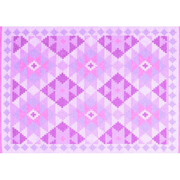 Ahgly Company Indoor Rectangle Southwestern Purple Country Area Rugs, 2' x 4'