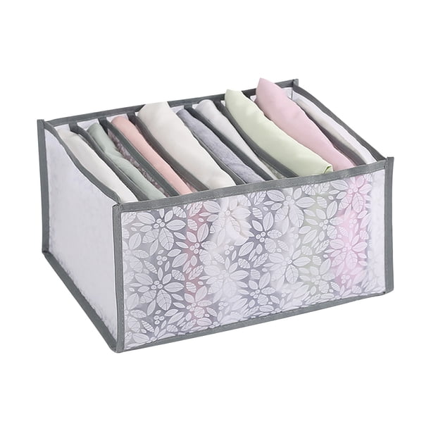 Caja de almacenamiento de cajón de malla impresa plegable para ropa interior, camisa, polainas, pantalones vaqueros Wmkox8yii HFSH1029
