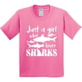 thumbnail image 3 of Inktastic Just a Girl Who Loves Sharks Youth T-Shirt, 3 of 5
