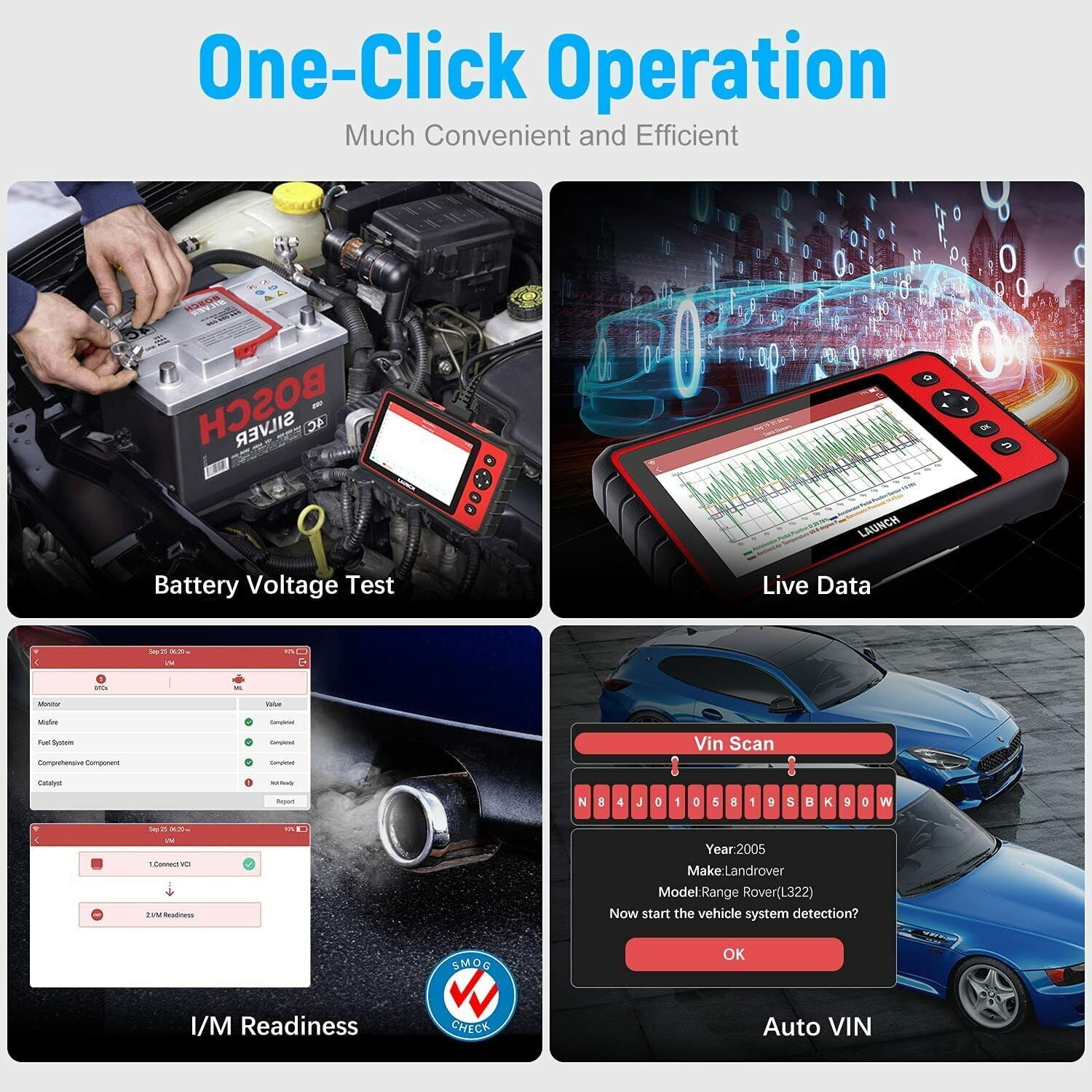 LAUNCH OBD2 Scanner CRP909E, 2022 Newest Full System 7 Inch Automotive  Diagnostic & Scan Tool, with 26 Maintenance Services,Reset Oil