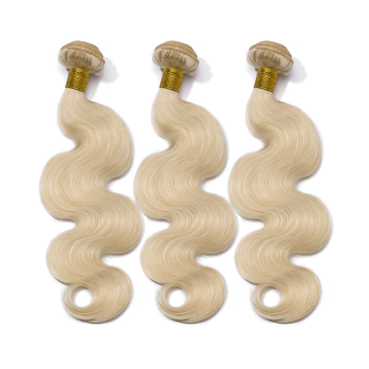 SEGO Platinum Blonde Bundle Straight Remy Human Hair Weft Sew in Hair Extensions for Women Brazilian Hair Weave Double Weft 7A Thick Soft Hand Tied Hair Weave