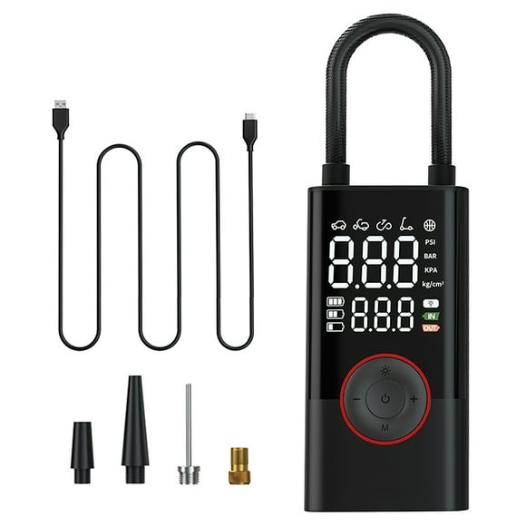 Inflador Portátil Lo Necesito Modelo IP80 (80W, Batería 2000*2 mAh, 5V, Auto/Bicicleta/Motocicleta, Incluye 4 Adaptadores USB)