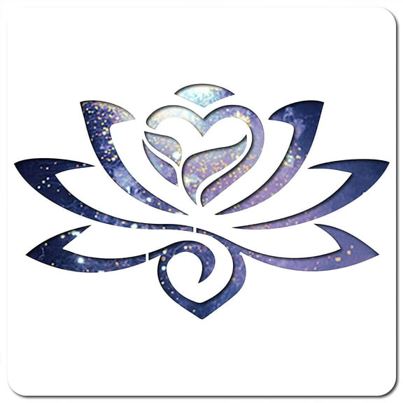 Lotus Stencil Template 11.8x11.8 Inch Large Flower Reusable Square Plastic Stencils Sign Home Decor for Painting on Wood Wall Scrapbook Card Floor and Tile Drawing White DIY