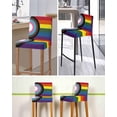 thumbnail image 5 of Modern Geometric Bar Stool Covers Set of 2, Abstract Colorful Striped Stretch Washable Bar Chair Covers with Backs, Removable Pub Counter Height Chair Cover for Kitchen Dining Room Cafe, 5 of 7