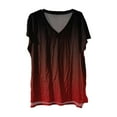 thumbnail image 5 of Red Women's Short Sleeve T-shirt, Womens Summer Daily Casual V Neck Shirts Short Sleeve Tops Blouses Loose Fit Shirt,Women's Short sleeve T-shirt M, 5 of 5