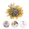 thumbnail image 3 of Personalized Bee On Daisy Flower Brooch Sparkly Rhinestone Scarf Brooch Pin Women Jewelry, 3 of 8