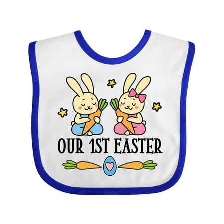 

Inktastic 1st Easter Boy Girl Twins Gift Baby Boy or Baby Girl Bib