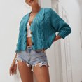 thumbnail image 3 of CAROOTU Cardigan Court à Manches Longues pour Femmes, Mode, Crochet, Nouveau, 3 of 8