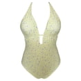 thumbnail image 1 of Traje de Baño Ocean Pacific para Mujer Completo con Elástico en Pecho y Escote Amplio, Estampado Flores Amarillo Talla CH, 1 of 4