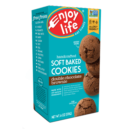 Enjoy Life Foods Gluten Free, Allergy Friendly Double Chocolate Brownie Soft Baked Cookies - 6oz