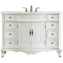 Elegant Kitchen and Bath 48 inch Single Bathroom vanity in antique white