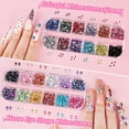 thumbnail image 4 of Kit de decoración de uñas Sinyanail, 12 cajas con diamantes de imitación, perlas y tachuelas, 4 of 8