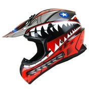1Storm Adult Motocross BMX MX ATV Dirt Bike Helmet Racing Style SC09SCLS; Shark Red