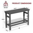 thumbnail image 2 of SERWALL 41" Outdoor Bar Table, HDPE All Weather Adirondack Outdoor Bar Height Table, Grey, 2 of 7