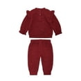 thumbnail image 2 of Wonderluxe Baby Girls' Long Sleeve Sweatshirt and Pant, 3-Piece Set, Sizes 0-3M-24M, 2 of 13