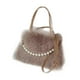 thumbnail image 4 of Bolso de felpa para mujer, elegante y casual, para hombro, para viajes, compras y desplazamientos Café, 4 of 8
