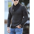 thumbnail image 4 of Suéter de hombre de talla grande de otoño, jersey de manga larga, bufanda de moda, suéter de cuello alto para hombre integrado, 4 of 6