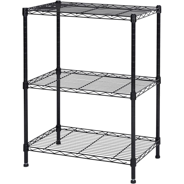Estantería de almacenamiento de 3 estantes, estantería de metal de altura ajustable, estantería de almacenamiento resistente, estantería de alambre, organizador de garaje para el hogar, la cocina, la
