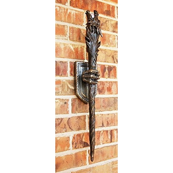 Dungeon Dragon Head Scepter Orb Torch Color Changing LED With Wall Mounted Holder Wizards and Dragons Sorcery