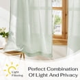 thumbnail image 3 of NICETOWN Linen Kitchen Curtains, Striped Print Farmhouse Window Drapes, Rod Pocket Semi Sheer Light Filtering Curtains for Cafe Bedroom Bathroom, Sage Green, 30"x24", 2 Panels, 3 of 6