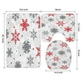 thumbnail image 3 of White Christmas Snowflake Pattern Bathroom Rugs Sets 3 Piece,Toilet Cover Set,Absorbent Non Slip Bathroom Mats Sets with U-Shaped Contour Rug Toilet Rug Set, 3 of 5