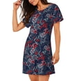 thumbnail image 2 of Easygdp Cool Red Off-Road Vehicle Camisón de manga corta para mujer, informal, estampado, 2 of 6