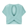 thumbnail image 5 of AherBiu Yoga Crop Tops for Women Cap Sleeve Hollow Back V Neck Activewear Workout Tops Tees Shirts, 5 of 5
