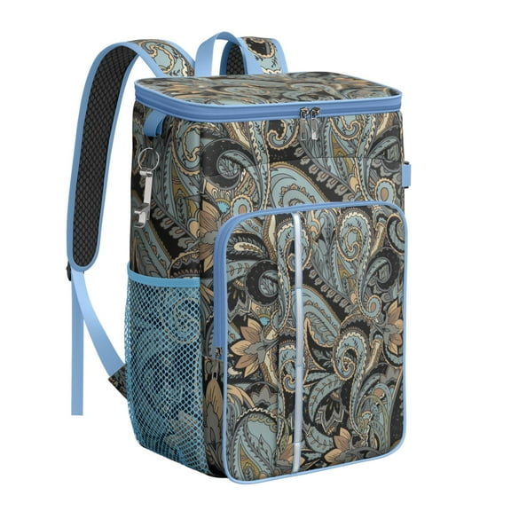 Aesthetic Tribal Design Insulated Cooler Backpack - 20L Leakproof Lunch Bag, Long-Lasting Insulation for Camping & Beach