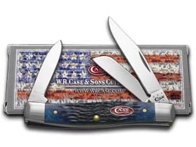 Case Medium Navy Blue Bone Stockman Pocket Knife
