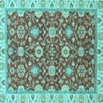 thumbnail image 1 of Ahgly Company Indoor Square Oriental Light Blue Traditional Area Rugs, 7' Square, 1 of 4