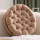 thumbnail image 1 of Cojín redondo decorativo con forma de galleta de 14 pulgadas, cómodo, divertido, bonito cojín circular para asiento, cojín para suelo para sofá, silla, cama, coche (Beige), 1 of 5