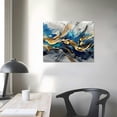 thumbnail image 4 of Nawypu  Blue Abstract Wall Art - Navy Blue and Gold Graffiti Painting on Canvas for Living Room, Geometric Lines Print Picture Artwork for Home Décor…, 4 of 5
