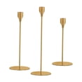 thumbnail image 2 of Candelabros cónicos, candelabros decorativos altos para decoración del hogar, candelabro moderno para centro de mesa, mantel, decoración de cena, Latón, 2 of 9