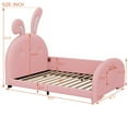 thumbnail image 2 of Churanty Twin size Rabbit-Shape Princess Bed for Girls,Twin Size Upholstered Platform Bed with Headboard and Footboard,Pink, 2 of 9