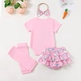thumbnail image 6 of Easter Outfit for Toddler Short Sleeve Cute Print Bodysuit Tutu Skirts and Headband 4 Pcs Baby Girls Summer Outfit Set 12-18 Months Girl Clothes, 6 of 9