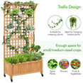 thumbnail image 5 of Renwick 72" H Rolling Wood Planter Raised Bed with Trellis, Light Brown, 5 of 11