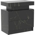 thumbnail image 5 of LED Nightstands, Bedside Table with 2 Drawers, Modern Bedroom Furniture with Changing RGB Light & Remote for Bedroom and Living Room, Black Marble Pattern, 5 of 7