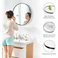 thumbnail image 3 of Simple Deluxe 24 Inch Round Mirror, Bathroom Mirrors for Over Sink, Round Wall Mirror Metal Frame, Circle Mirrors for Wall, Living Room, Bathroom, Vanity, Entryway, Black, 3 of 7