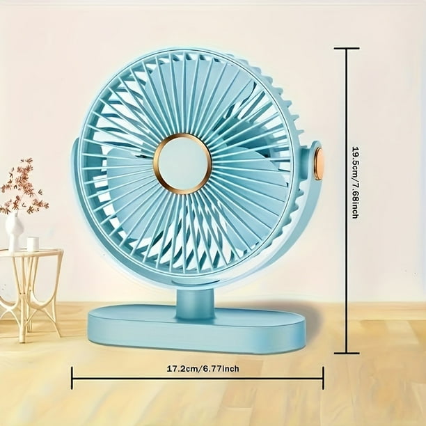 2pcs Set Small Desk Fan USB Powered Personal Fan Strong Airflow 5 Speeds Mini Fan 360°Rotation Portable Fan7 Inch Quiet Table Fan for Home Office Bedroom Desktop Travel