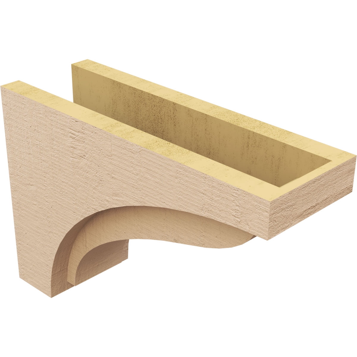 5"W x 15"D x 10"H Classic Helena Rough Cedar Woodgrain TimberThane Corbel, Primed Tan