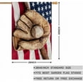 thumbnail image 2 of Baseball House Flags 28 x 40 Double Sided Burlap Bat and Glove on an American Flag Yard Flags Spring Summer Farmhouse Seasonal Outdoor Flag, 2 of 5