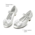 thumbnail image 4 of BURUDANI Girls’ Princess Dress Shoes with Bow & Flower, Low Heel Flats for Weddings, Parties, Little/Big Kids, 4 of 5