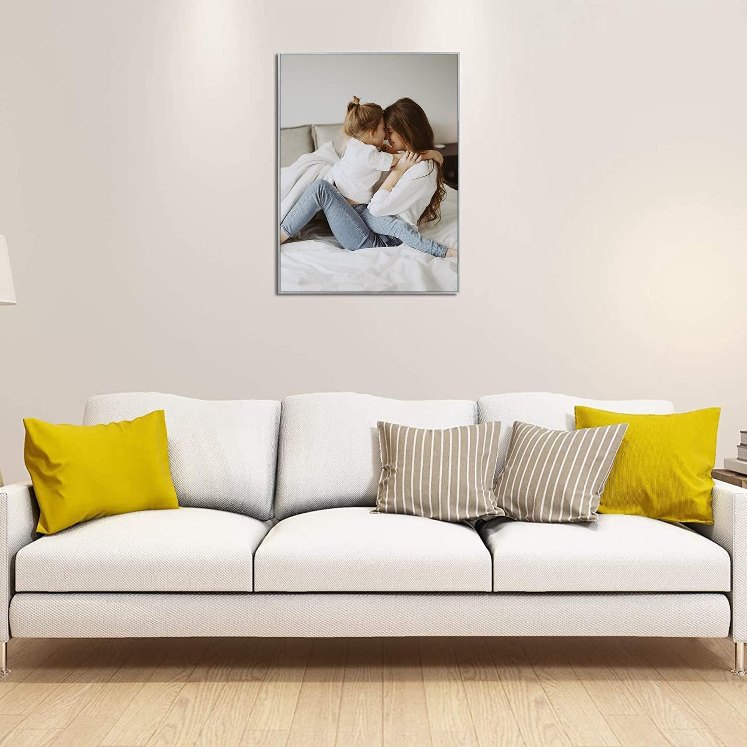 Frametory, 18x24 Aluminum Picture Frame, Real Glass Front, Display 18 x 24 Photo for Wall, 18 by 24 Poster Frame, Hook for Horizontal/Vertical Mount (Silver 1 PACK)