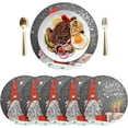 thumbnail image 3 of GZHJMY Winter Christmas Gnome Placemats 1Pcs,Holidays PVC Weave Place Mats Table Mats Non-Slip Easy to Clean for Home Kitchen BBQ Party Table Decor,15.4", 3 of 7