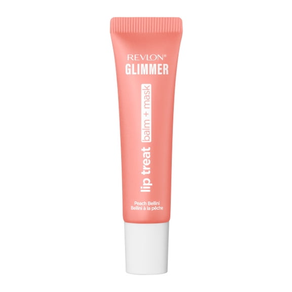 Revlon Glimmer Lip Treat Balm + Mask for Dry Lips, Overnight, 003 Peach Bellini, 0.4 fl oz