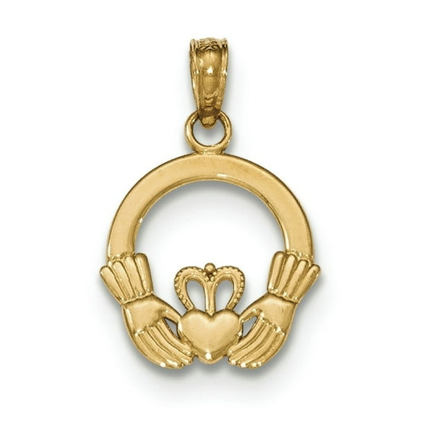 JewelryWeb - 14k Gold Claddagh Pendant - Walmart.com - Walmart.com