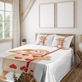 thumbnail image 2 of Ambesonne Cartoon Fitted & Top Sheet Set with Shams, Playing Card Illustration, Pale Brown Ecru and Red, 2 of 5