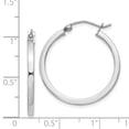 thumbnail image 2 of Beautiful Sterling Silver Rhodium-plated 2x25mm Square Tube Hoop Earrings, 2 of 2